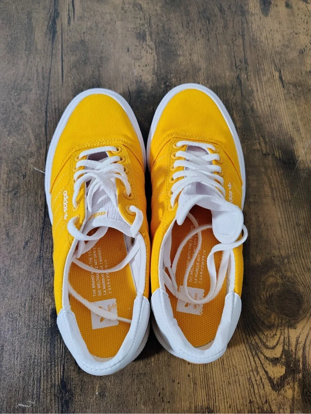 Adidas 3MC Active Gold Yellow Canvas Low Top Skateboarding Shoes M sz 7 W sz 8.5